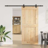vidaXL Drsna vrata s kompletom vodil 100x210 cm trdna borovina | Shoptok.si