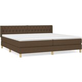  Krevet s oprugama i madracem tamnosmeđi 200x200 cm od tkanine | shoptok.hr