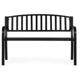 Metalna bastenska klupa 12050 cm sa naslonom, crna -