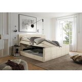 MID.YOU POSTELJA BOXSPRING 180 cm x 200 cm , tekstil, leseni material krem barve | Shoptok.si