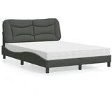 vidaXL Postelja z vzmetnico temno siv 140x190 cm blago Cene