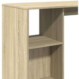 vidaXL Barska miza s policami sonoma hrast 124x46x103,5 cm inž. les | Shoptok.si
