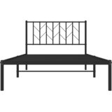  Metalni okvir za krevet s uzglavljem crni 107x203 cm | shoptok.hr