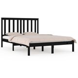 The Living Store Posteljni okvir črn iz trdne borovine 200x200 cm - Posteljni Okvir, (21529797) | Shoptok.si