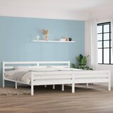  Okvir za krevet od masivnog drva bijeli 200 x 200 cm | shoptok.hr