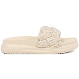 SEASTAR Light beige flip-flops with crystals | Shoptok.si