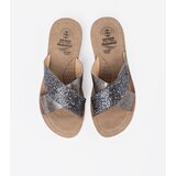 Shelvt Women's metallic flip-flops with white sole | ePonuda.com