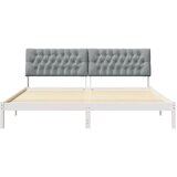  Krevetni okvir s tapiciranim uzglavljem Bijelo 200 x 200 cm | shoptok.hr