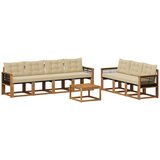 vidaXL Zunanja garnitura za sedenje z blazino 8 pcs Naravna in bež, (5000273164) | Shoptok.si
