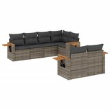 Maison Chic Seti vrtnega pohištva - Vrtna garnitura - Vrtni pohištvo set 7-delna z blazinami siv poli ratan, (21802346) | Shoptok.si