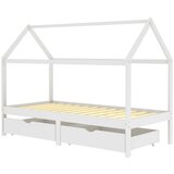 Maison Chic Otroški Postelja za odrasle - Posteljni Okvir s predali bela trdna borovina 90x200 cm, (22082502) | Shoptok.si