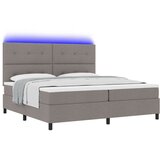 Box Spring krevet s madracem i LED svjetlom Taupe 200x200 cm Tkanina | shoptok.hr