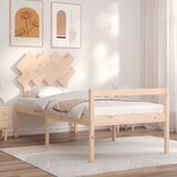 vidaXL Posteljni okvir z vzglavjem 90x200 cm trden les | Shoptok.si
