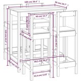  Barska garnitura 5-delna črna trdna borovina, (21001796) | Shoptok.si