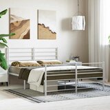  Metalni okvir kreveta uzglavlje i podnožje bijeli 120x200 cm | shoptok.hr