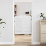 vidaXL Okretna vrata s rešetkama Dizajn 2 para bijela 90x80 cm