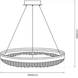  LED luster na sajli LED/52W/230V prečnika 60 cm zlatni | Eponuda.com