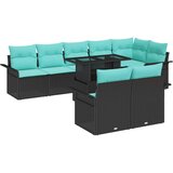 vidaXL Vrtna sedežna garnitura z blazino 9 pcs Črna Poly ratan, (5000135223) | Shoptok.si