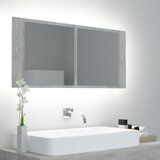 vidaXL LED kopalniška omarica z ogledalom betonsko siva 100x12x45 cm Cene