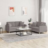 2-dijelni set sofa s jastucima smeđesivi od tkanine | shoptok.hr