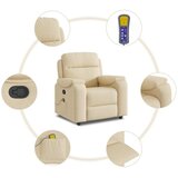  Masažni naslonjač od tkanine krem | shoptok.hr