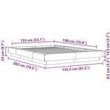 vidaXL Posteljni okvir betonsko siv 135x190 cm inženirski les, (21142821) | Shoptok.si