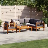 vidaXL 5-dijelna set vrtnih sofa od masivnog drva bagrema s jastucima Cijene