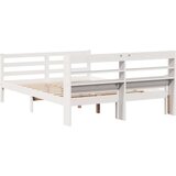 vidaXL Posteljni okvir z vzglavjem brez vzmetnice bel 140x200 cm | Shoptok.si