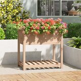vidaXL Visoka greda s polico 82,5x54x81 cm trdna borovina u