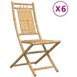  Sklopive vrtne stolice 6 kom 46 x 66 x 99 cm od bambusa | shoptok.hr