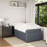 Box spring krevet s madracem tamnosivi 90x200 cm baršunasti | shoptok.hr