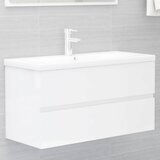 vidaXL Omarica za umivalnik visok sijaj bela 90x38,5x45 cm iverna pl. Cene