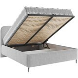 MID.YOU OBLAZINJENA POSTELJA 160 cm x 200 cm , les, tekstil, leseni material siva | Shoptok.si