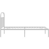 vidaXL Kovinski posteljni okvir z vzglavjem bel 107x203 cm | Shoptok.si