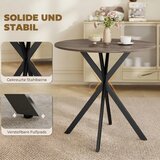  Okrugli kuhinjski stol 80 cm kompaktna ploča iverica metal smeđa | shoptok.hr
