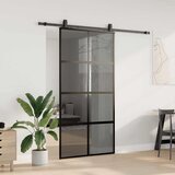  Klizna vrata s priborom crna 102,5 x 205 cm kaljeno staklo | shoptok.hr