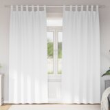 vidaXL Zavjese sa zavjesama 2 pcs Čista bijela 260 x 140 cm Poliester | shoptok.hr