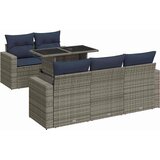  6-dijelni set vrtnih sofa poliratan i bagrem s jastucima sivi | shoptok.hr