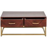 MID.YOU KLUBSKA MIZA, zlate barve, barva oreha | Shoptok.si
