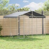 Vanjski kavez za pse s krovom srebrni 3x3x2,5 m pocinčani čelik | shoptok.hr