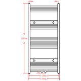  Crni kupaonski radijator za centralno grijanje zaobljeni 500 x 1160 mm | shoptok.hr