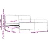  Metalni okvir kreveta bez madraca smeđa boja hrasta 183x213 cm | shoptok.hr