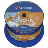 Verbatim DVD-R 16x 4.7GB Full Surface White Printable NoID, 50 kom Cene