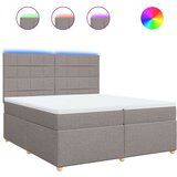 vidaXL Box spring postelja z vzmetnico taupe 200x200 cm blago, (21308379) | Shoptok.si