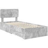  Okvir za krevet s uzglavljem Betonski sivi 90 x 190 cm | shoptok.hr