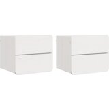 vidaXL Nočna omarica 2 pcs Bela 39 x 34 x 33 cm Masivno borovo leseno | Shoptok.si