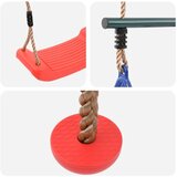  Set vanjskih ljuljački Šareni Čelik i PE - Crvena Ljuljačka sjedalica + trapez + disk ljuljačka + ljuljačka na prepreci | shoptok.hr