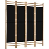  Zložljiva 4-delna pregradna stena 160 cm bambus in platno, (5000156072) | Shoptok.si