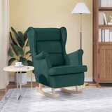 vidaXL Gugalni stol Temno zelena 74x90x102 cm Tkanina | Shoptok.si