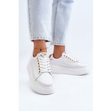CheBello Women's Leather Platform Sneakers 4367 White Cene